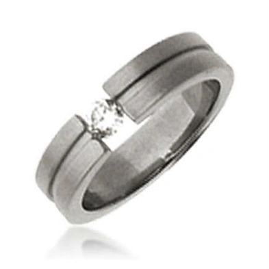 Cheap tension setting zircon stainless steel meaningful rings