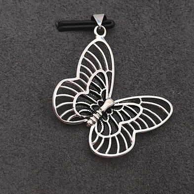 925 Sterling Silver Cz Charm Pendant, White Gold Butterfly Crystal Beads Necklace Pendant, Diamond Butterfly Necklace