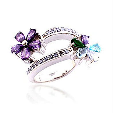 Rose cut synthetic diamond ring jewelry made in thailand