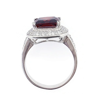 Large quartz stone mid ring set for teenager girl