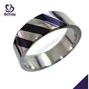 New model shiny black wholesale stainless steel military rings