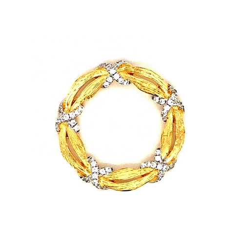 Gold Hammered Garland Charm Allah Pendant, Sterling Silver X Knot Circle Necklace, Custom Wreath Gold Pendant Necklace