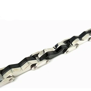 Black and steel zigzag design one direction charm bracelet