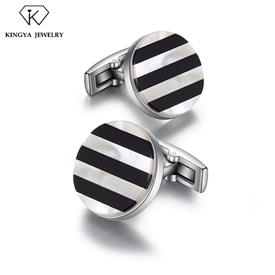 Luxury Oem Logo Metal Stainless Steel Brass Silver Cufflink Shirts