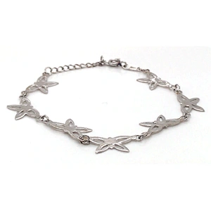 Fashion silver cz butterfly charm bracelet