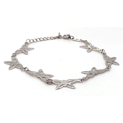 Fashion silver cz butterfly charm bracelet
