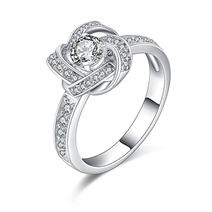 Fancy knot design cz setting stock lots sterling silver rings