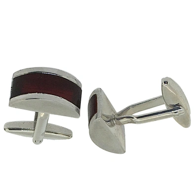 Cheap red resin shell cufflink and tie pin set