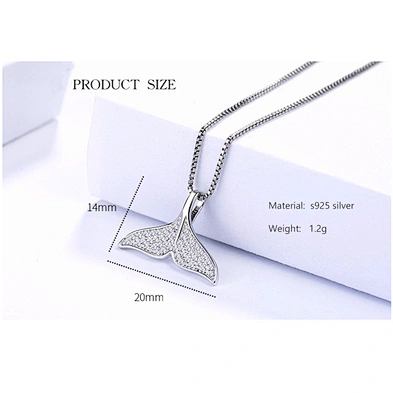 S925 sterling silver beauty mermaid tail pendant, micro setting fashionable pendant