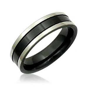 Cheap men's rotatable design stainless steel black ring