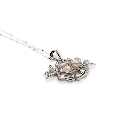 Beautiful Elegant Pink Shell Female Favor Crab Shape Design Necklace Pendant