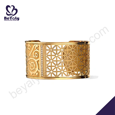 Custom hollow design mexican gold bracelets