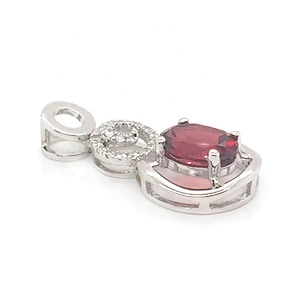 Red Stone Bubble Gum Bead Necklace, 925 Silver Red Stone Pendant, Swirled Charm Red Gem Bubble Pendant