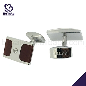 Rectangular shape red shell stainless steel cuff link