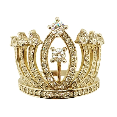 Queen Princess Tiara Crown Ring Gold Plating, Promise Rings Jewellery Rings For Female
