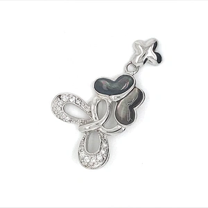 Hollow Cz Butterfly Pearl Oyster Silver Jewelry Photo Locket Pendants