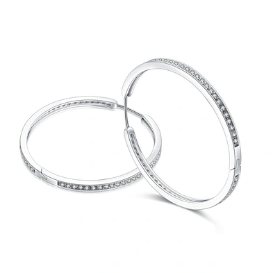 2019 latest model cz inlaid silver fashion hoop earrings
