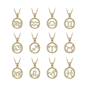24k gold chain wholesale zodiac sign charm jewelry pendant necklace