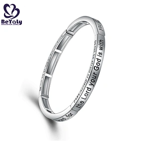 Good quality stainless steel engraved black letter bracelet