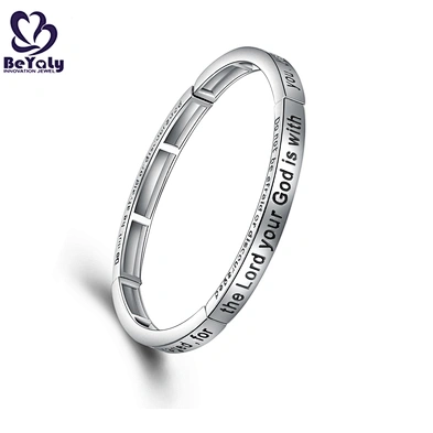 Good quality stainless steel engraved black letter bracelet