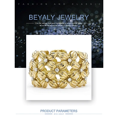 Girls silver cz luxury flower gold 24k jewelry