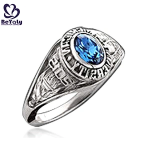 Signet custom design blue solid amber 30 year anniversary ring