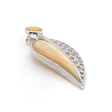 925 Silver Leaf Shape Half Filled Hollow Heart And Half Pearl Oyster Bulk Custom Logo Pendant