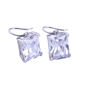 Cheap Cuboid Cubic Zircon 925 Silver Nonsensitive Hook Earrings