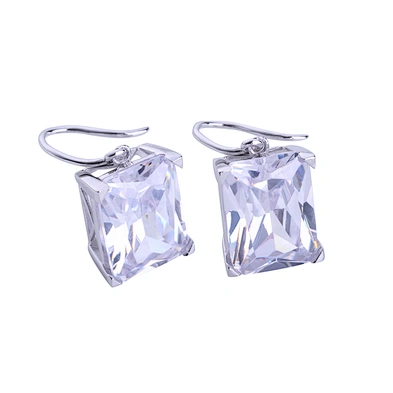 Cheap Cuboid Cubic Zircon 925 Silver Nonsensitive Hook Earrings
