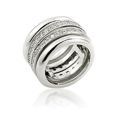 Twine Stylish Women Vogue Cz Set Sterling Silver 925 Wire Ring