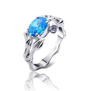 China man-made opal jewelry tanzanite blue fire opal ring