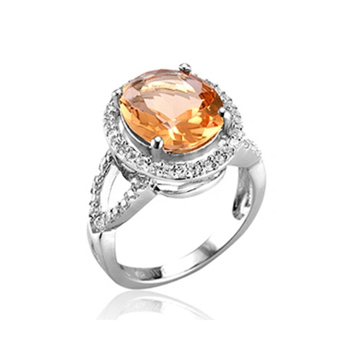 Cupped shape yellow topaz sterling silver onyx wedding ring