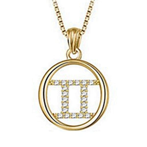 24k gold chain wholesale zodiac sign charm jewelry pendant necklace