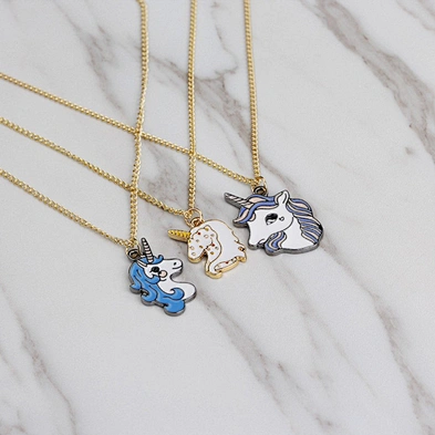 Lovely Colorful Enameled Animal Series Lucky Unicorn Charm Pendant