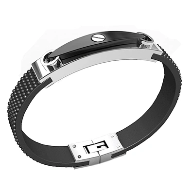 Japanese stainless steel metal leather bracelet part for men