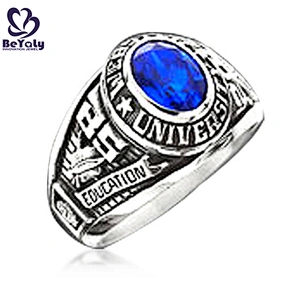 Signet custom design blue solid amber 30 year anniversary ring