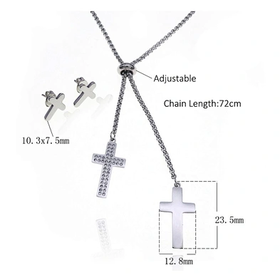Beads chain design special cross stainless steel jewelry set