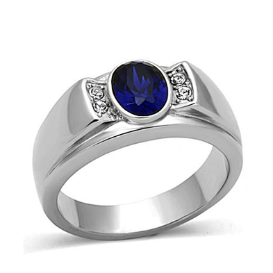 Refined blue cz china factory 316l stainless steel jewelry