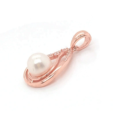 Wholesale Rose Gold Water Drop Design Cz Setting Pearl Silver Pendant Models