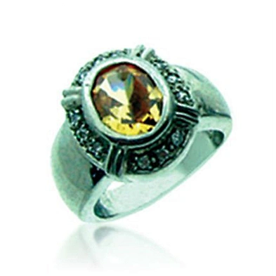 Classic design general silver tiger eye stone ring