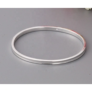 Refined thin style blank engravable silver bracelet man
