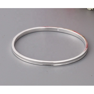 Refined thin style blank engravable silver bracelet man