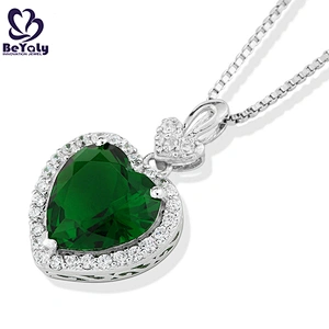 Fashion heart shape 925 silver pendant cz wedding jewelry