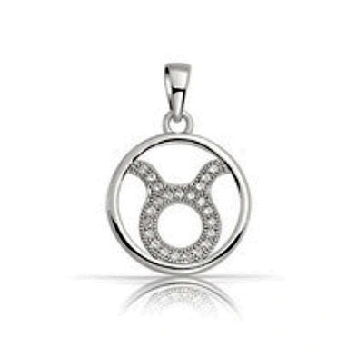 Round 925 silver jewelry sterling cz zodiac sign Gemini pendant