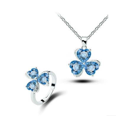 Colored rhinestone crystal fashion jewelry set made in china wholesale