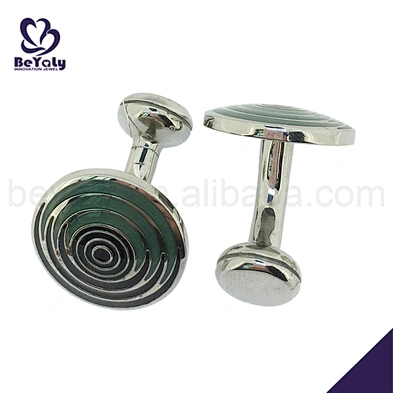 Boutique blue circles round brand name cufflinks