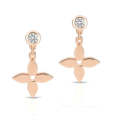 Fancy rose gold handcrafted cross design silver 24k earrings