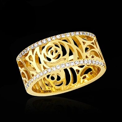 Gorgeous yellow gold plated silver ring fantasy jewelry