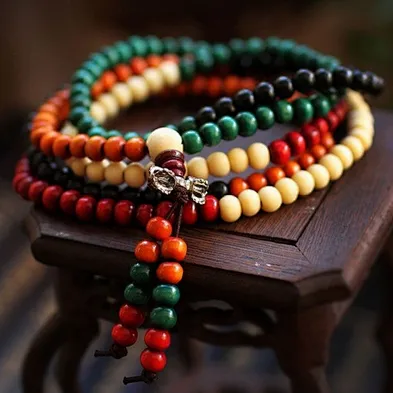 Black beads cheap mens chakra bracelets
