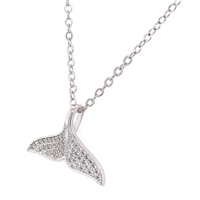 Full pave setting gemstones 925 silver mermaid tail pendant